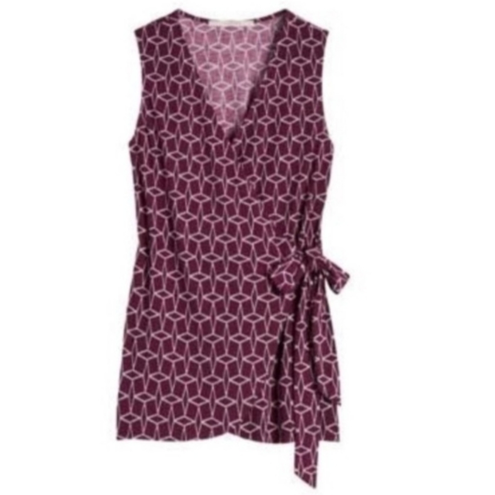 41 Hawthorn Geometric Wrap Sleeveless Valerie Tie Knit Top Women's Large L EUC